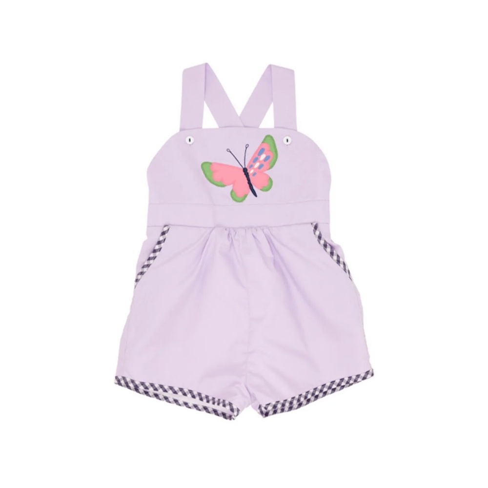 The Beaufort Bonnet Company purple butterfly overalls 3T